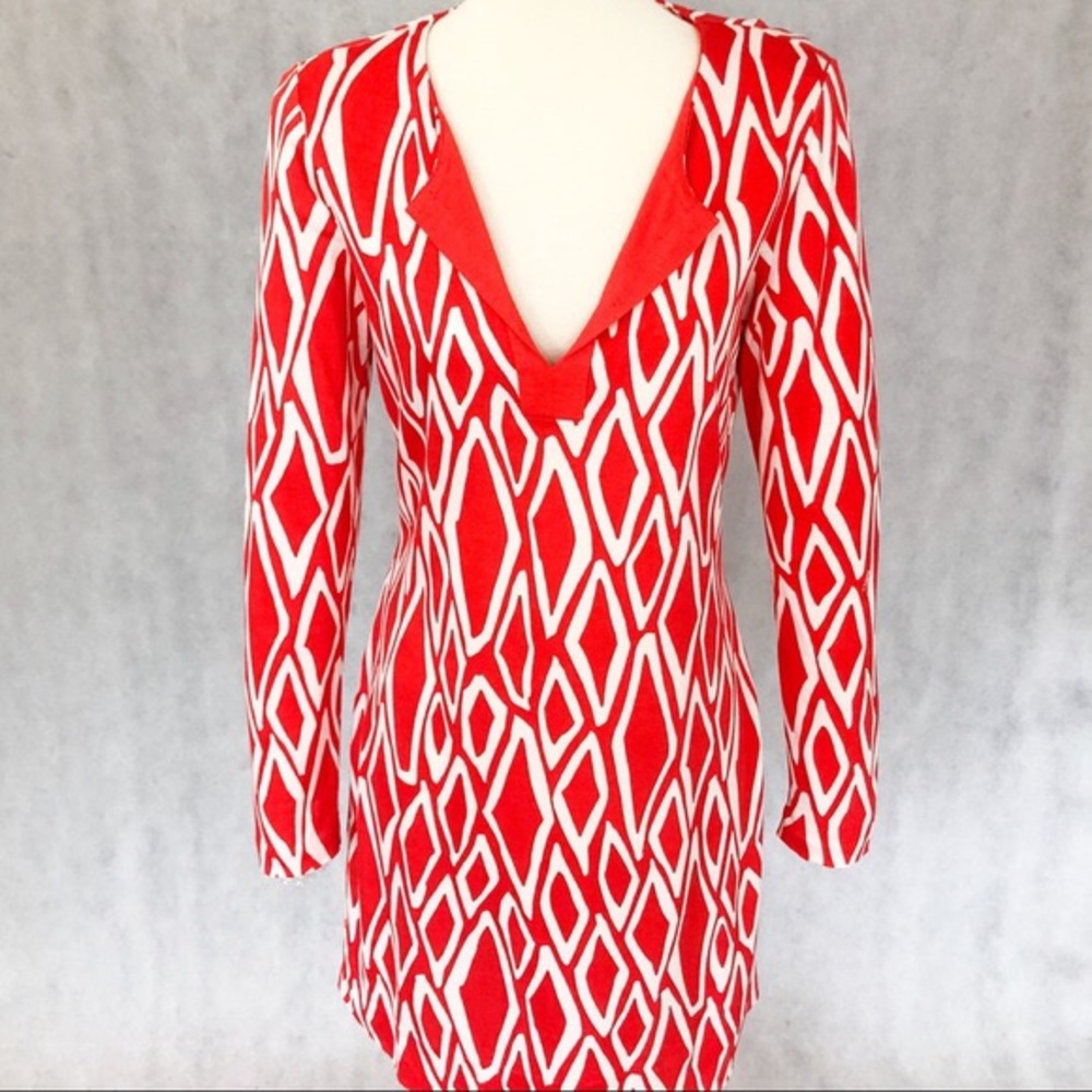 Diane Von Furstenberg Reina Long Sleeve Silk Dress